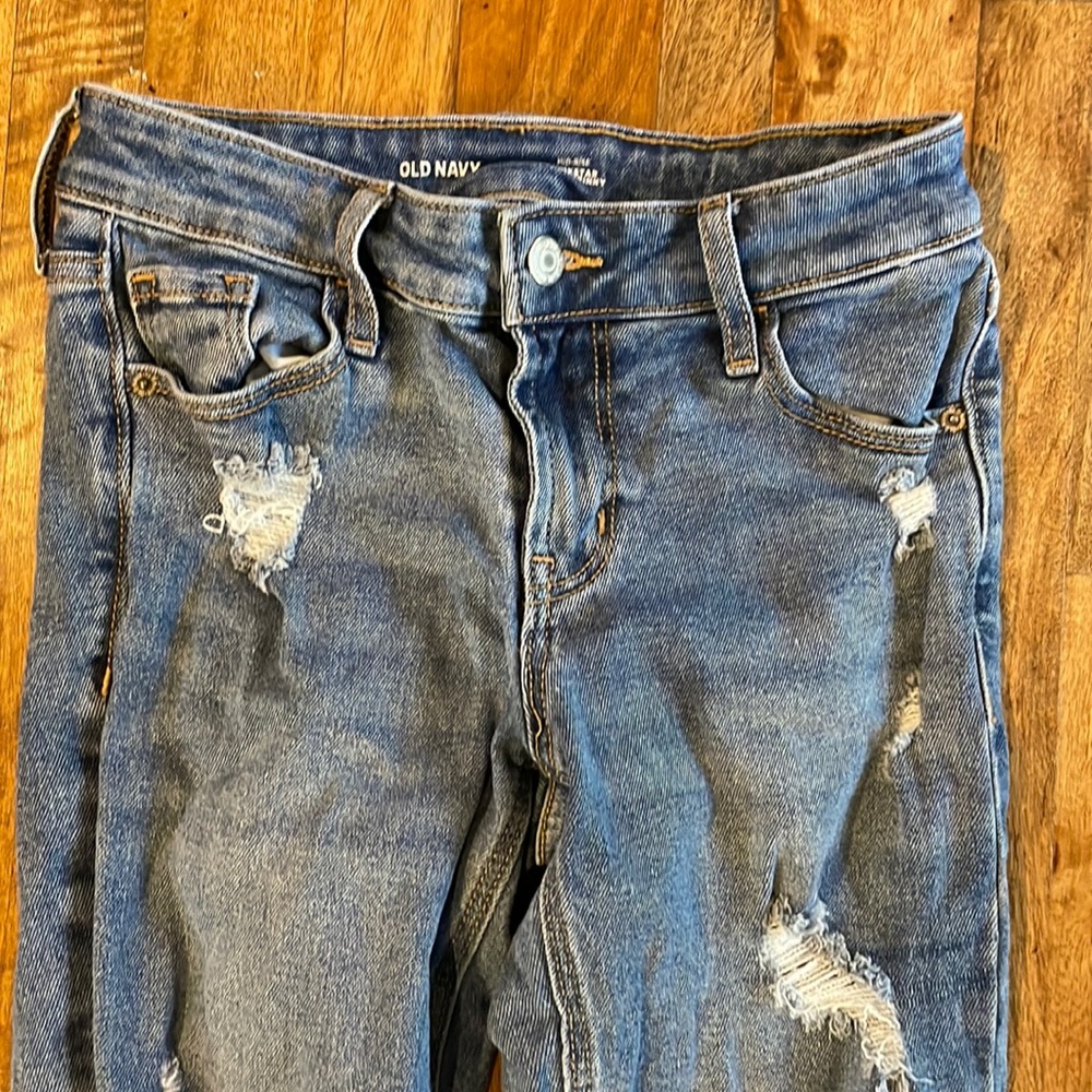 Blue ripped jeans
